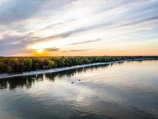 sunset over the river