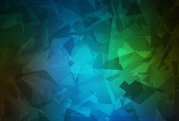 Dark Blue, Green vector pattern with random polygonals.
