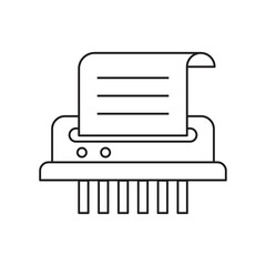 Paper shredder icon design. Shredder machine vector sign. Document destruction symbol, isolated on white background