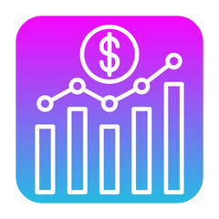 Stock Exchange App Glyph Gradient Icon