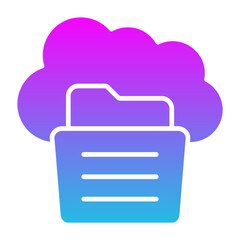 Cloud Storage Glyph Gradient Icon