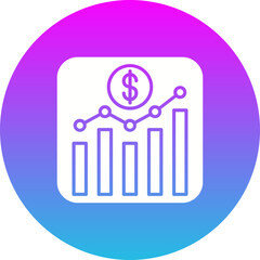 Stock Exchange App Gradient Circle Glyph Inverted Icon
