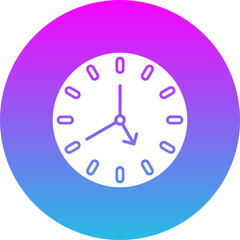 Fototapeta na wymiar Clock Gradient Circle Glyph Inverted Icon