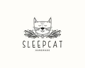 Cat Logo, Cute Cat, Happy Cat, 