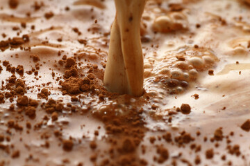 Mixture of milk and cocoa powder