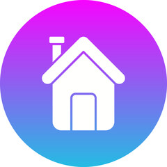 Home Gradient Circle Glyph Inverted Icon