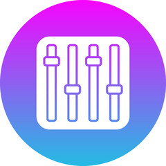 Equalizer Gradient Circle Glyph Inverted Icon