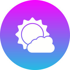 Weather App Gradient Circle Glyph Inverted Icon