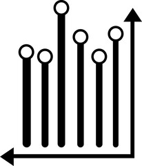 Business data market chart diagram and graph flat icon isolated vector illustration