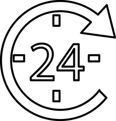 24 hour vector icon on white background1.eps