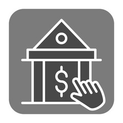 Mobile Banking Greyscale Glyph Icon