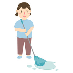 Fototapeta premium Broom Hygiene Tools Illustration