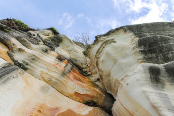 View of a rocky coastline at Sydney