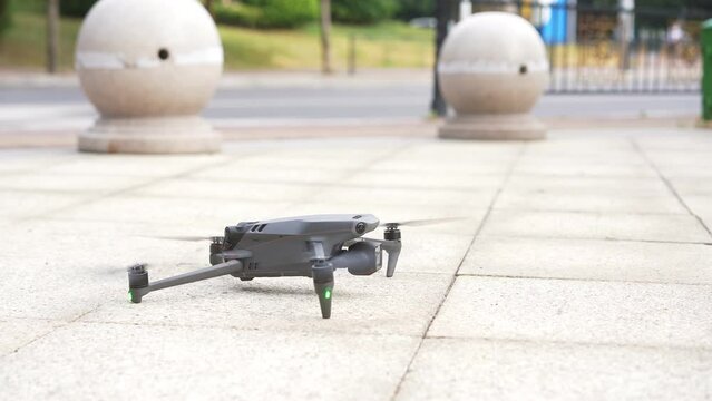 UAV takes off from empty floor