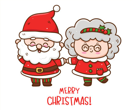 Santa And Mrs Claus Christmas Cartoon