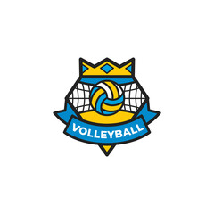 Volleyball Logo Emblem Design Volley Sport Symbol