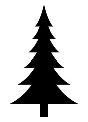 Fototapeta premium Christmas tree silhouette. Vector illustration. Isolated black object on white background.