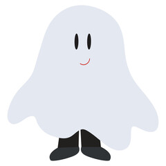 Halloween ghost costume vector cartoon illustration