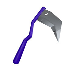 Scythe cartoon style 3d illustration