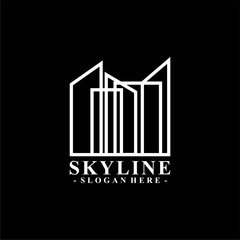 Modern outline city skyline logo