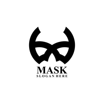 Black silhouette carnival eye mask logo