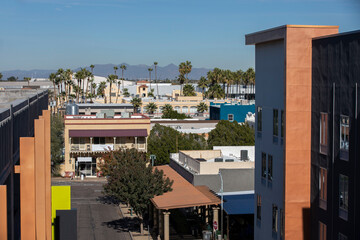 Afternoon view of downtown Chandler, Arizona, USA.