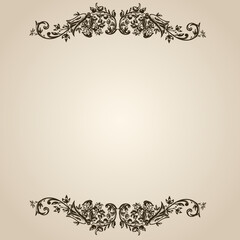 Vector frame of flowers. Vintage floral elements Isolated botanical illustration for a postcard.