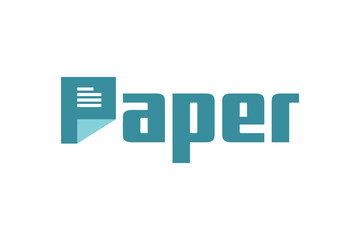 Paper logo, paper text logo design