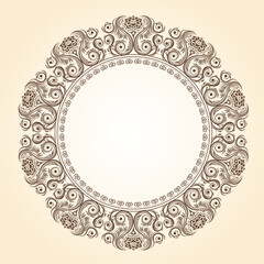 Frame of flowers. Vintage floral elements Isolated botanical  for a wedding card.