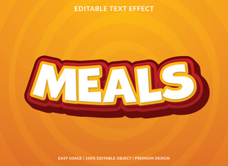 meals text effect template use for business logo and brand