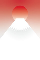 年賀状 初日の出と輝く山のイラスト（pngデータ）