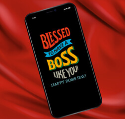 Happy boss day greetings cards digital background template unique blank ready to edit