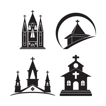 Church logo template vector icon illustration