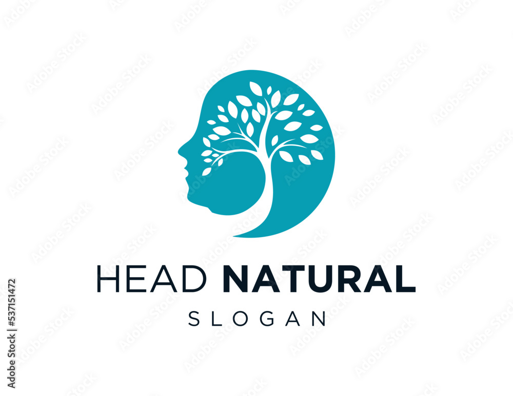 Poster logo design about head of nature on white background. created using the coreldraw application.