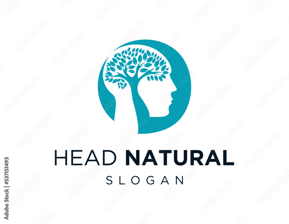 Poster logo design about head of nature on white background. created using the coreldraw application.