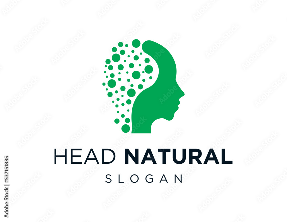 Poster logo design about head of nature on white background. created using the coreldraw application.