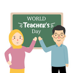 Hand drawn flat teachers' day illustration