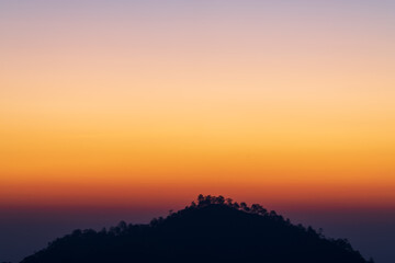 Background of colorful sky concept: Dramatic sunset with twilight color sky and clouds