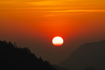 Fototapeta premium Background of colorful sky concept: Dramatic sunset with twilight color sky and clouds