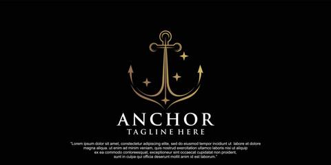 Simple anchor  logo design for boat ship navy nautical transport Premium Vector © AGUNG