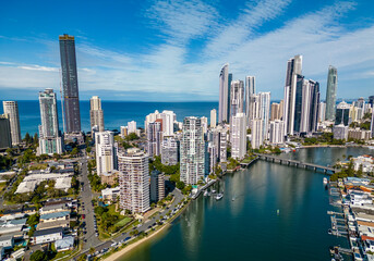 Aerial view of Gold Coast in Australia