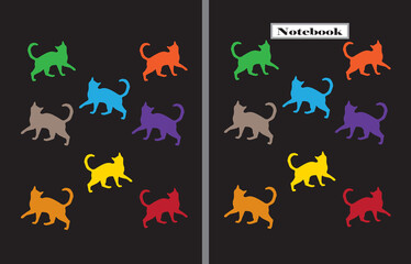 set of black and white cats