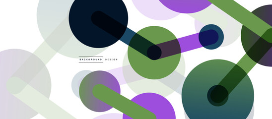 Line points connections geometric abstract background. Circles connected by lines. Trendy techno business template for wallpaper, banner, background or landing