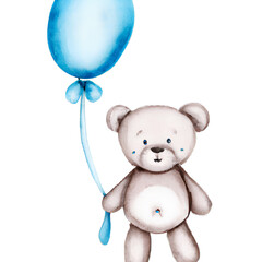 teddy bear with balloon