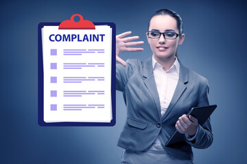 Businesswoman in customer complaint concept