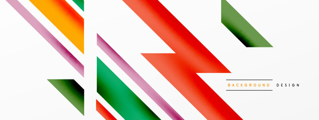 Minimal geometric abstract background. Dynamic 3d lines composition. Trendy techno business template for wallpaper, banner, background or landing