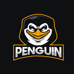 head penguin mascot logo gaming illustration
