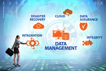Data management concept with business people