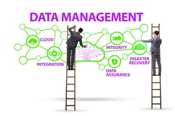 Data management concept with business people