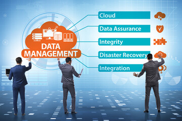 Data management concept with business people